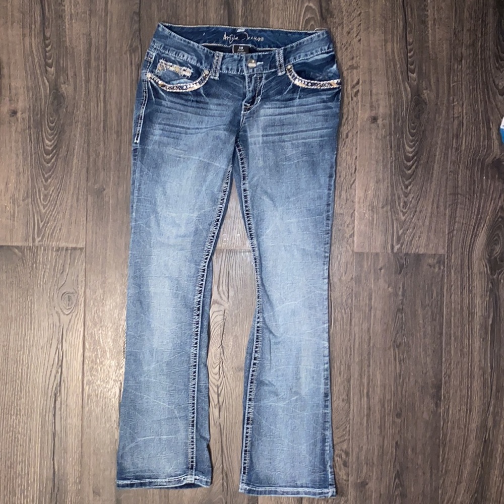 Ariya- Blue Faded Sequence Jeans